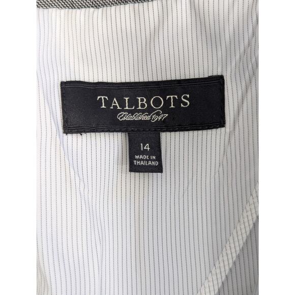 NWOT! TALBOTS! LINEN BLEND, LIGHTWEIGHT, BLACK/WHITE WEAVE JACKET, BLAZER! SZ 14 - Picture 8 of 10